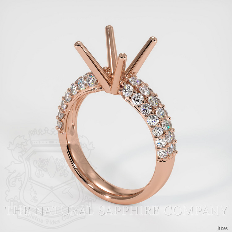 14K Rose Gold Pave Ring Setting