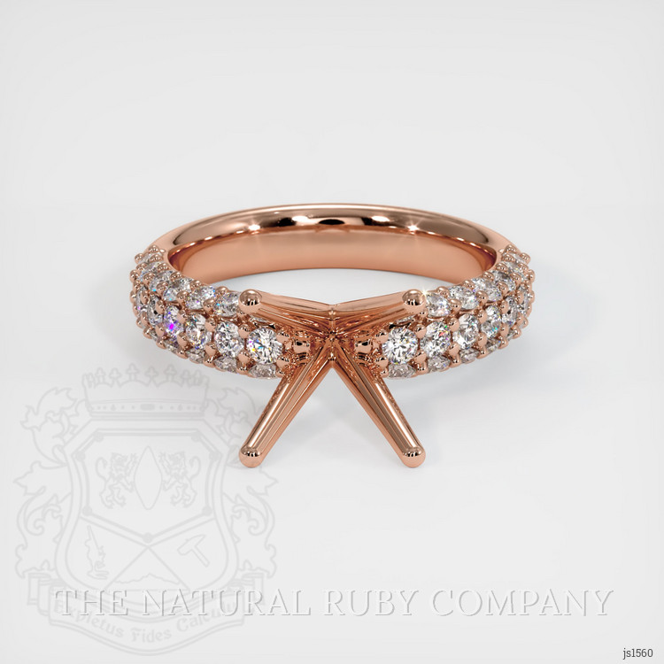 14K Rose Gold Pave Ring Setting