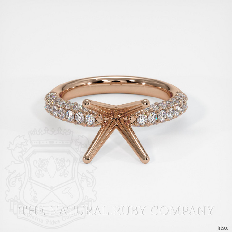 14K Rose Gold Pave Ring Setting