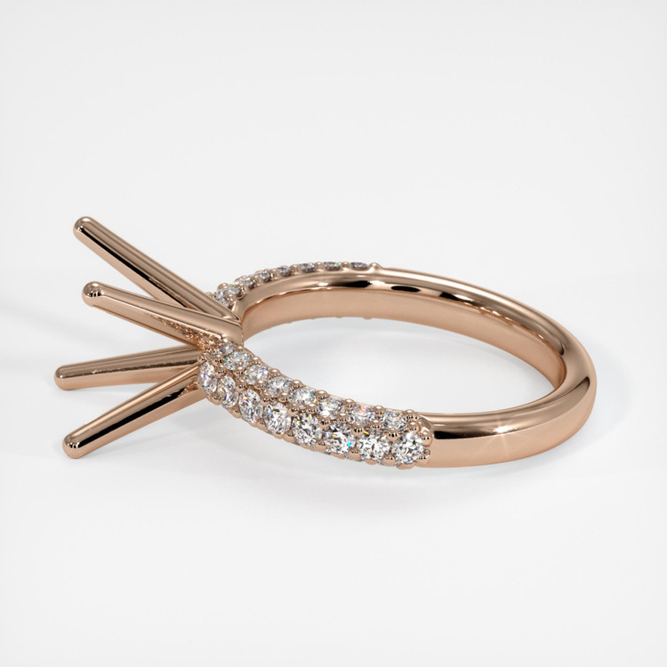 14K Rose Gold Pave Ring Setting