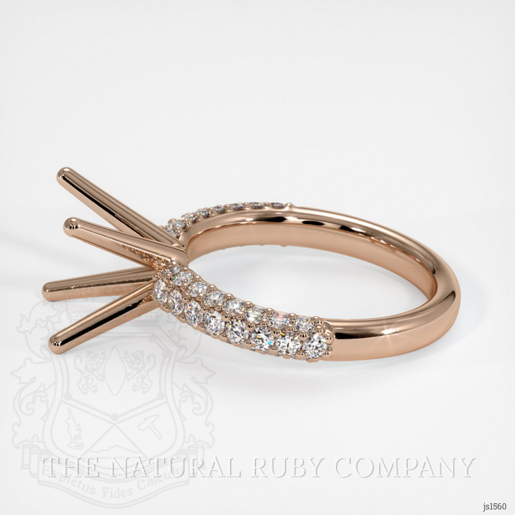 14K Rose Gold Pave Ring Setting