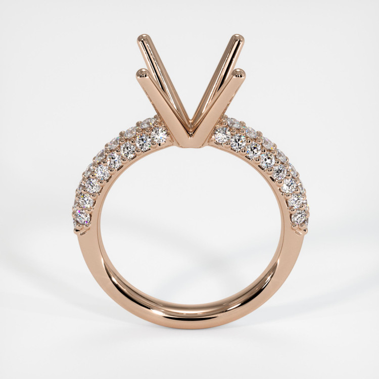 14K Rose Gold Pave Ring Setting