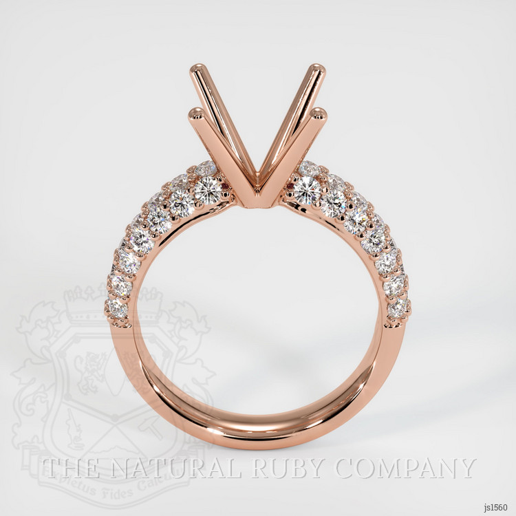 14K Rose Gold Pave Ring Setting