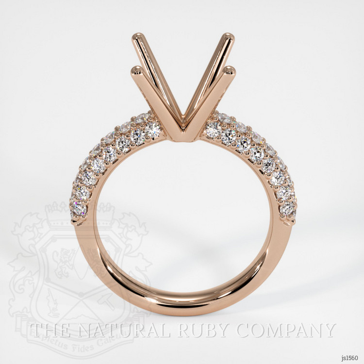 14K Rose Gold Pave Ring Setting