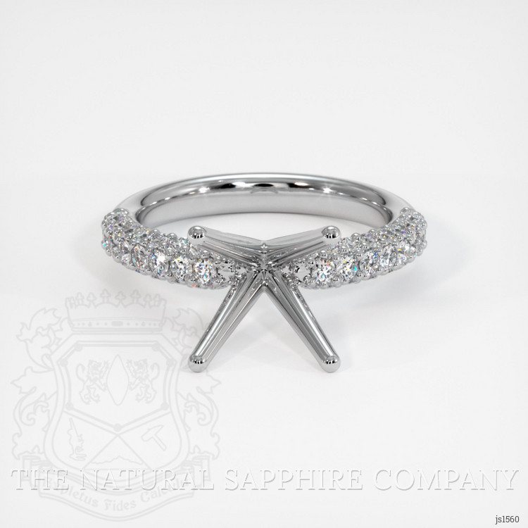 14K White Gold Pave Ring Setting