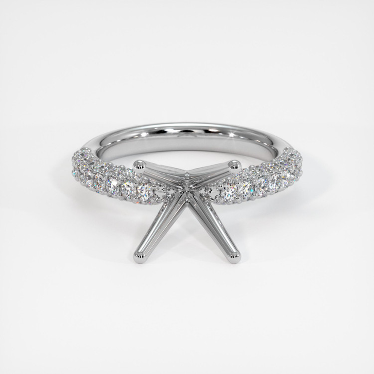14K White Gold Pave Ring Setting