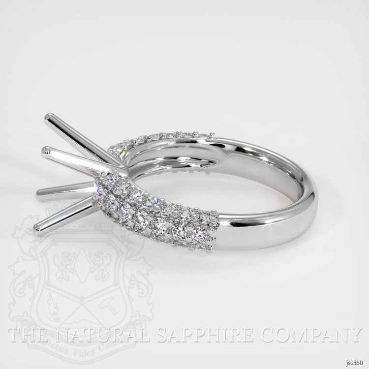 14K White Gold Pave Ring Setting