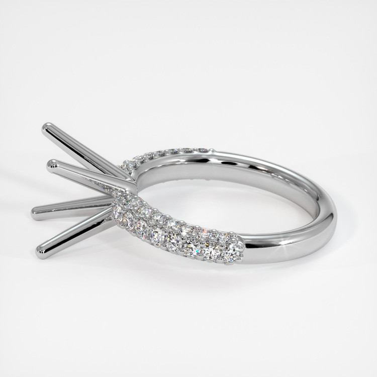 14K White Gold Pave Ring Setting