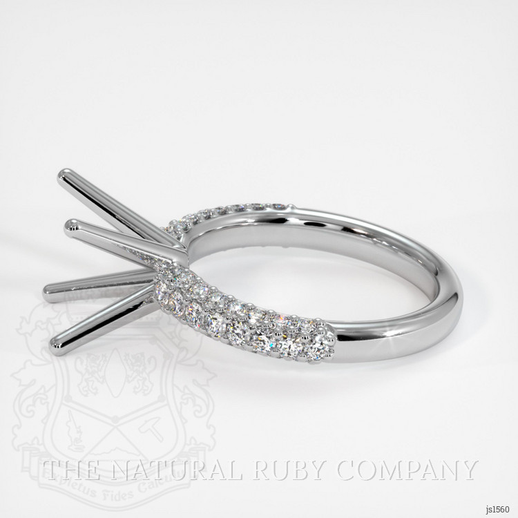14K White Gold Pave Ring Setting