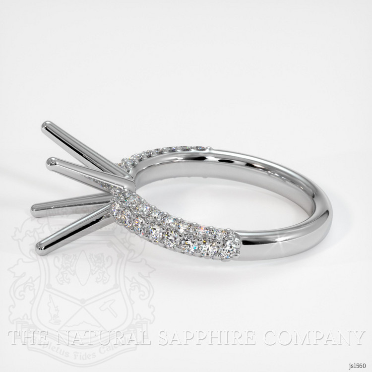 14K White Gold Pave Ring Setting
