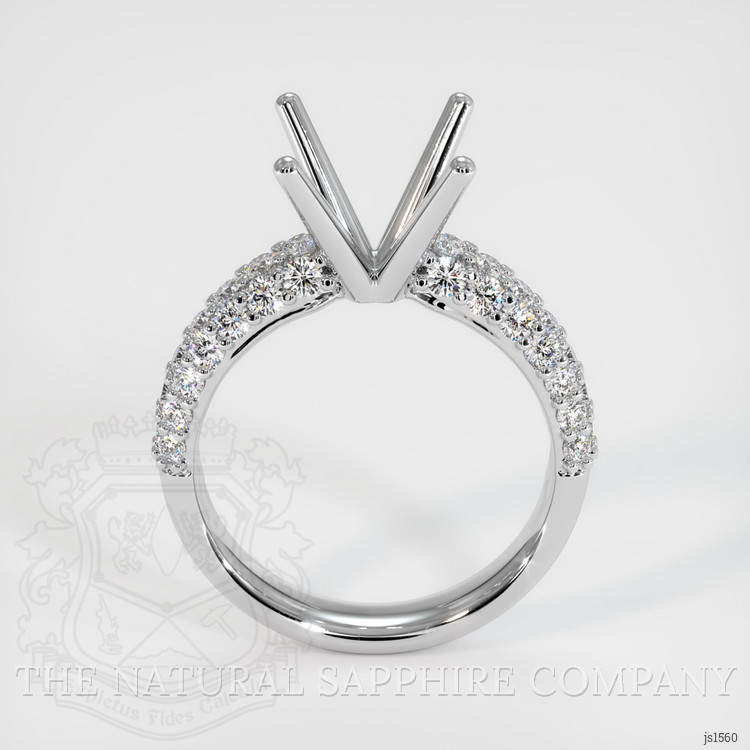 14K White Gold Pave Ring Setting