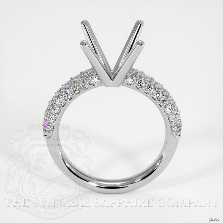 14K White Gold Pave Ring Setting
