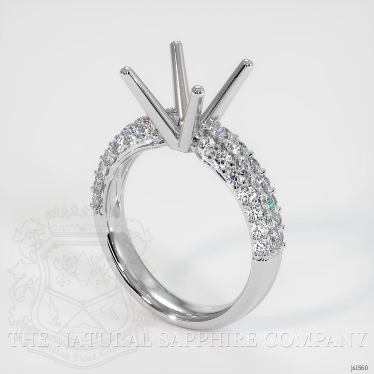 18K White Gold Pave Ring Setting