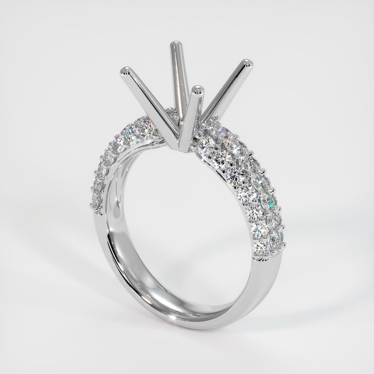 18K White Gold Pave Ring Setting