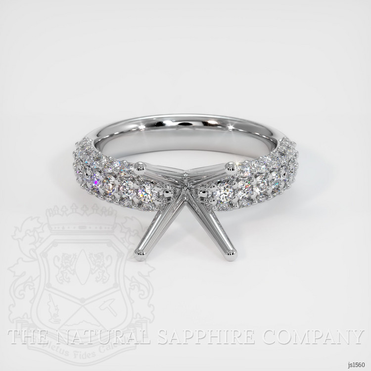 18K White Gold Pave Ring Setting