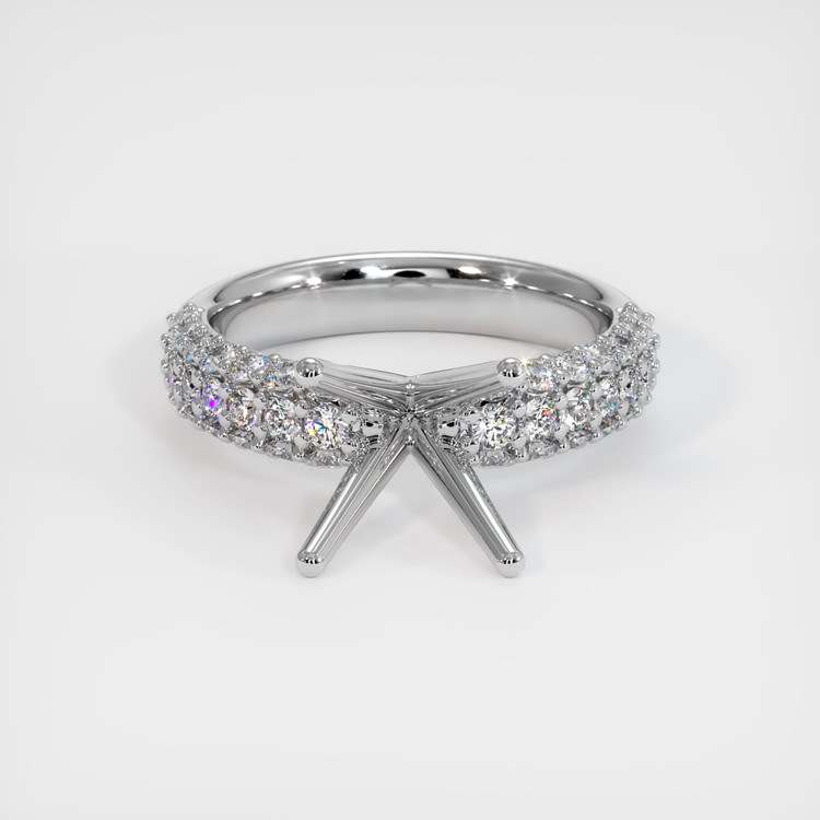 18K White Gold Pave Ring Setting