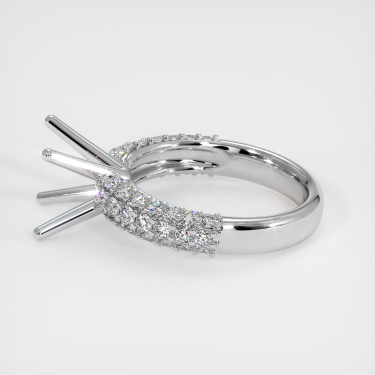 18K White Gold Pave Ring Setting
