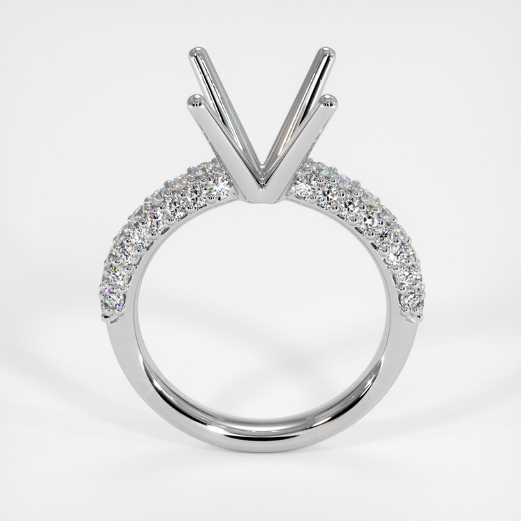 18K White Gold Pave Ring Setting