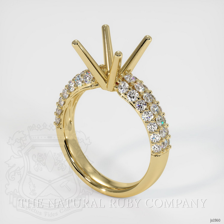 14K Yellow Gold Pave Ring Setting