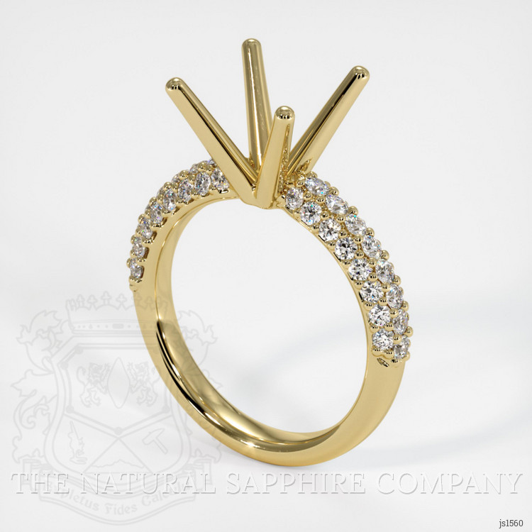 14K Yellow Gold Pave Ring Setting