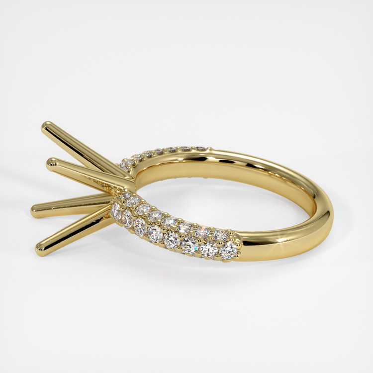 14K Yellow Gold Pave Ring Setting