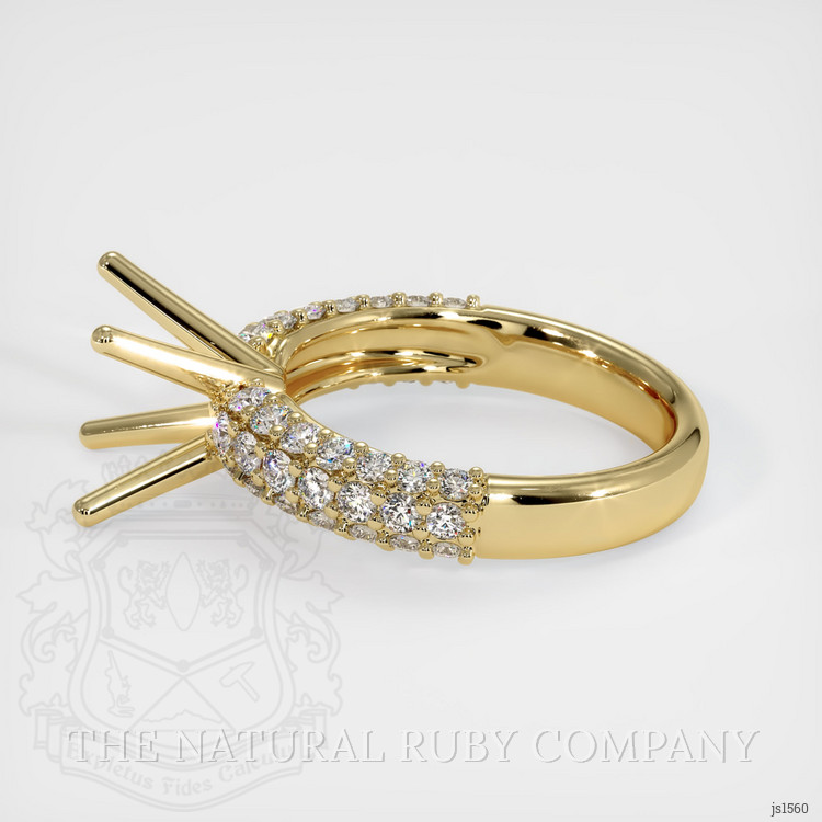 14K Yellow Gold Pave Ring Setting