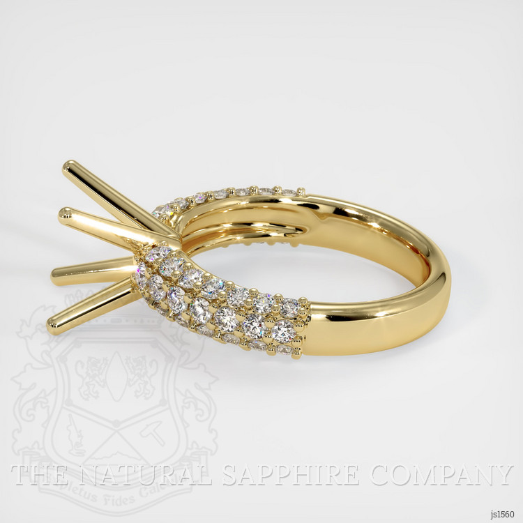 14K Yellow Gold Pave Ring Setting