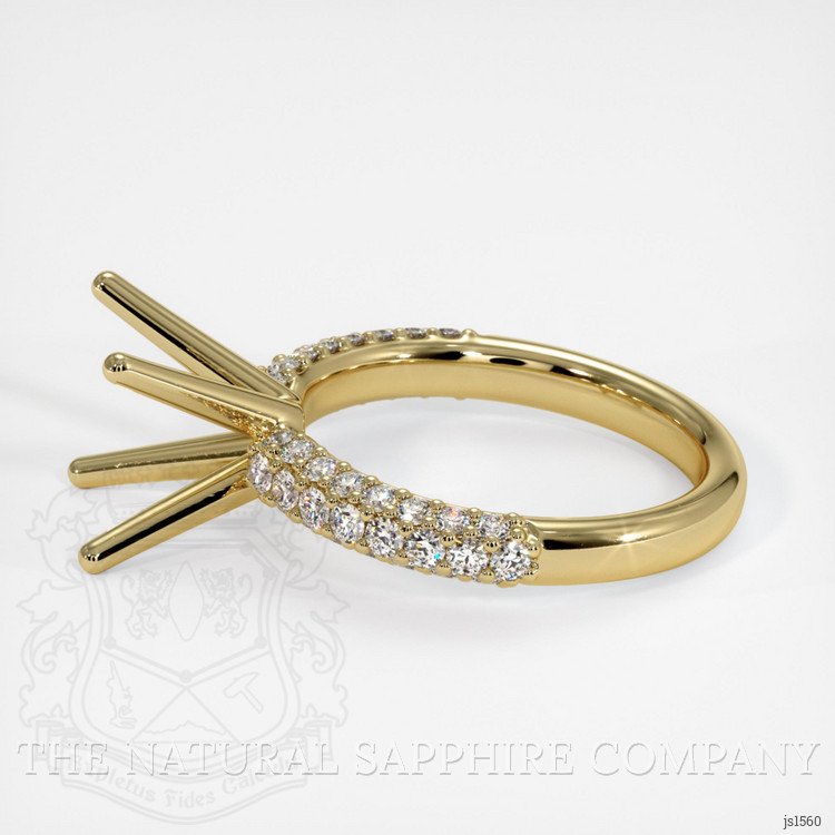 14K Yellow Gold Pave Ring Setting
