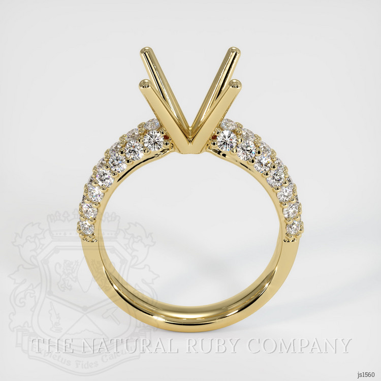 14K Yellow Gold Pave Ring Setting