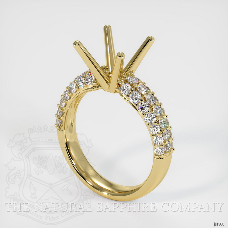 18K Yellow Gold Pave Ring Setting