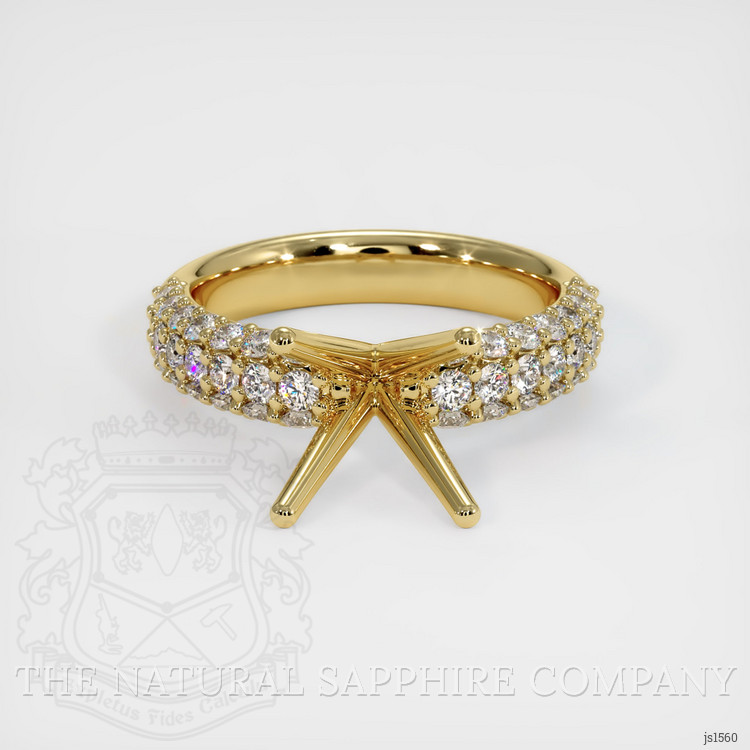 18K Yellow Gold Pave Ring Setting