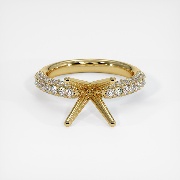 18K Yellow Gold Pave Ring Setting