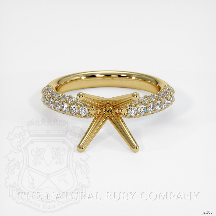 18K Yellow Gold Pave Ring Setting