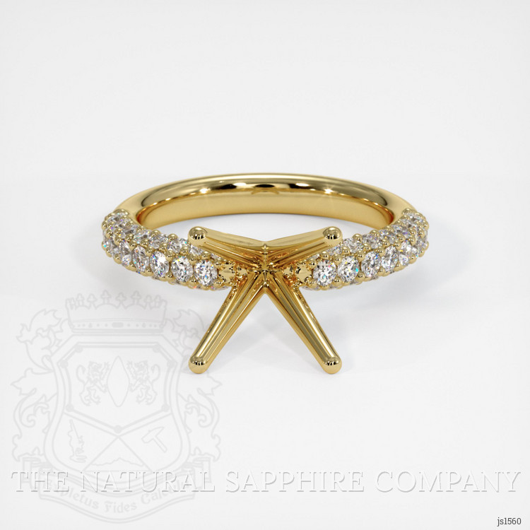 18K Yellow Gold Pave Ring Setting