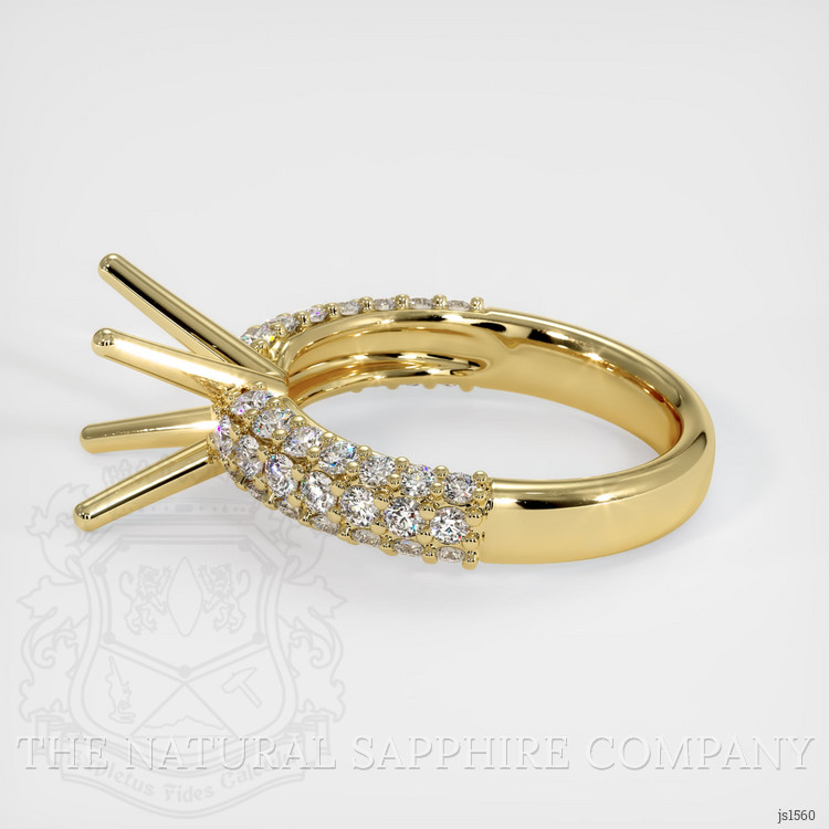 18K Yellow Gold Pave Ring Setting