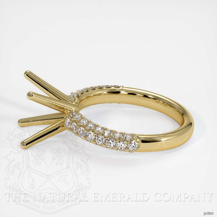 18K Yellow Gold Pave Ring Setting