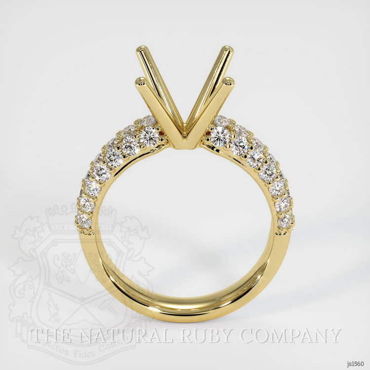 18K Yellow Gold Pave Ring Setting