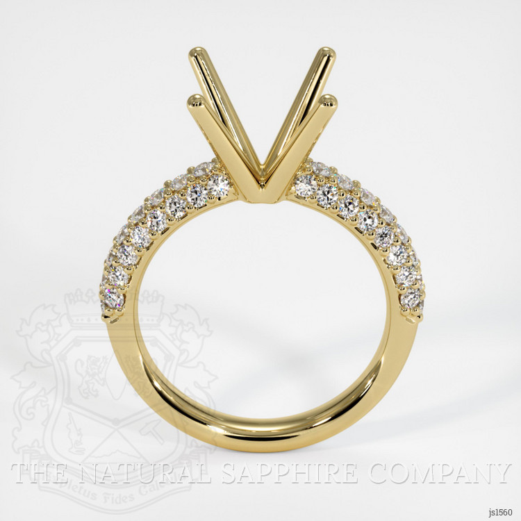 18K Yellow Gold Pave Ring Setting