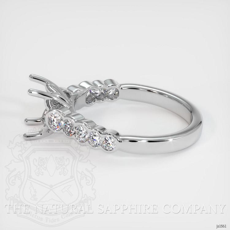 18K White Gold Accent Stones Ring Setting