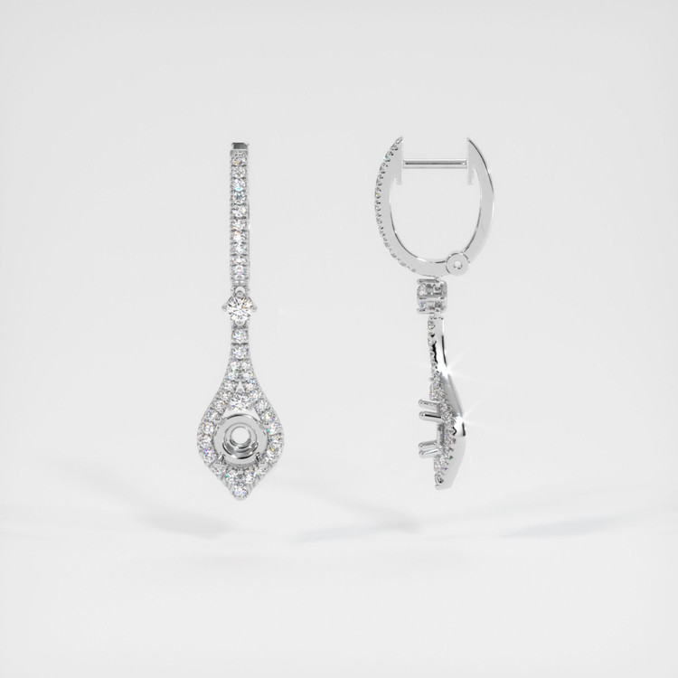 Platinum 950 Pave Earring Setting