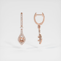 14K Rose Gold Pave Earring Setting Image