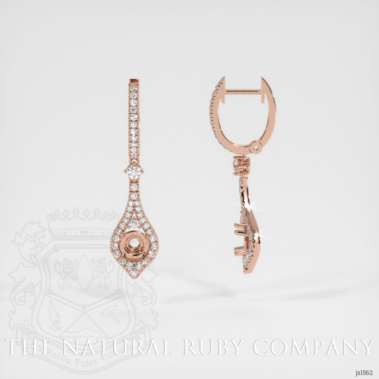 14K Rose Gold Pave Earring Setting