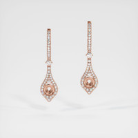 14K Rose Gold Pave Earring Setting Image