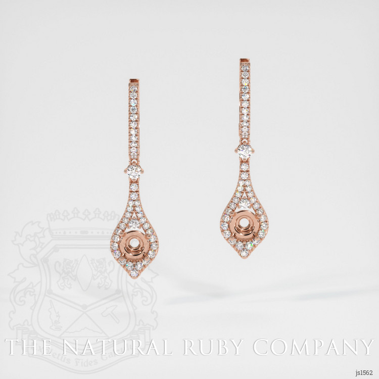 14K Rose Gold Pave Earring Setting