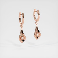 14K Rose Gold Pave Earring Setting Image