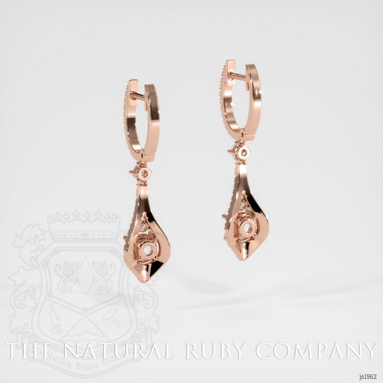 14K Rose Gold Pave Earring Setting