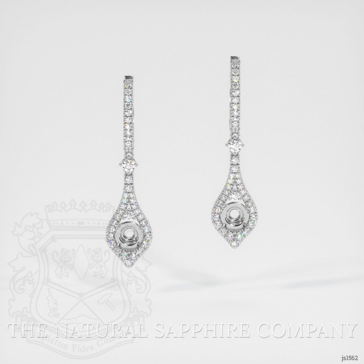 14K White Gold Pave Earring Setting