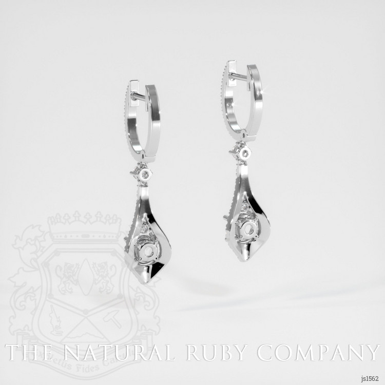 14K White Gold Pave Earring Setting