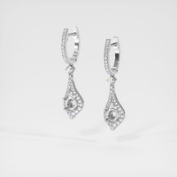18K White Gold Pave Earring Setting Image