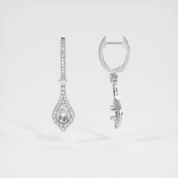 18K White Gold Pave Earring Setting Image